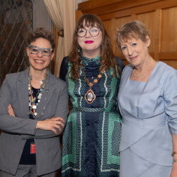 Three women standing