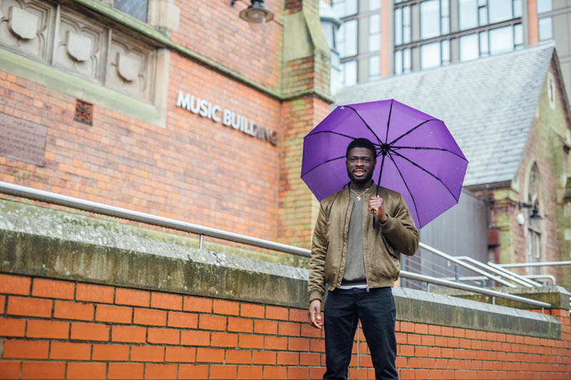 Yomi outside the Music Building on University Square