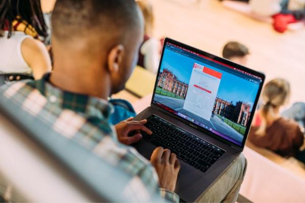 student on laptop looking at myfuture