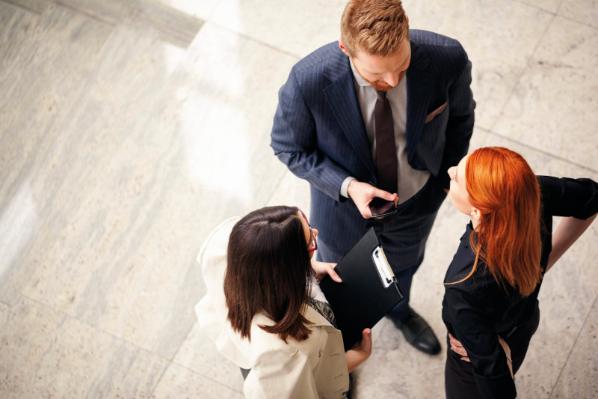 Group of staff talking