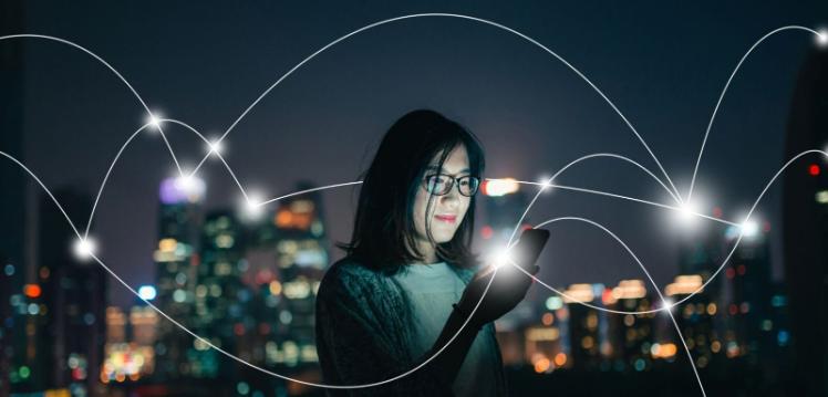 Woman looking at phone