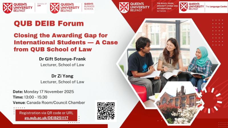 Event graphic promoting the 3rd DEIB Forum to join the conversation on “The Awarding Gap for International Students”