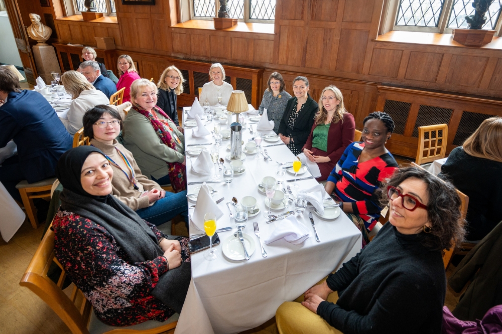 table of guests at the IWD 2024 Networking Lunch in the Great Hall