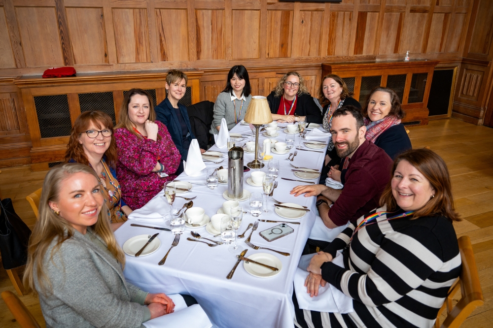 table of guests at the IWD 2024 Networking Lunch in the Great Hall