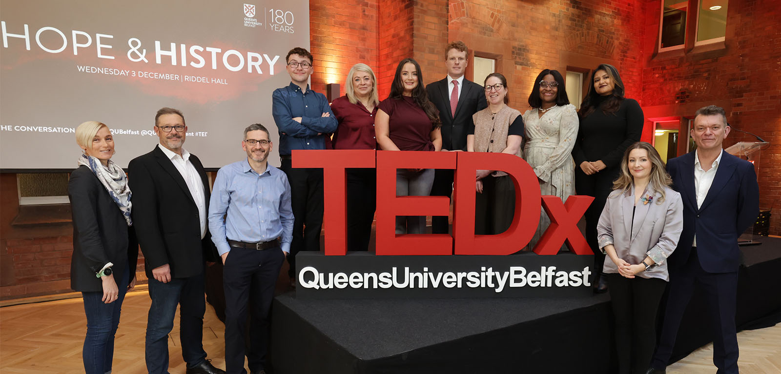 Group of speakers at the TEDx Queen's University Belfast 2025